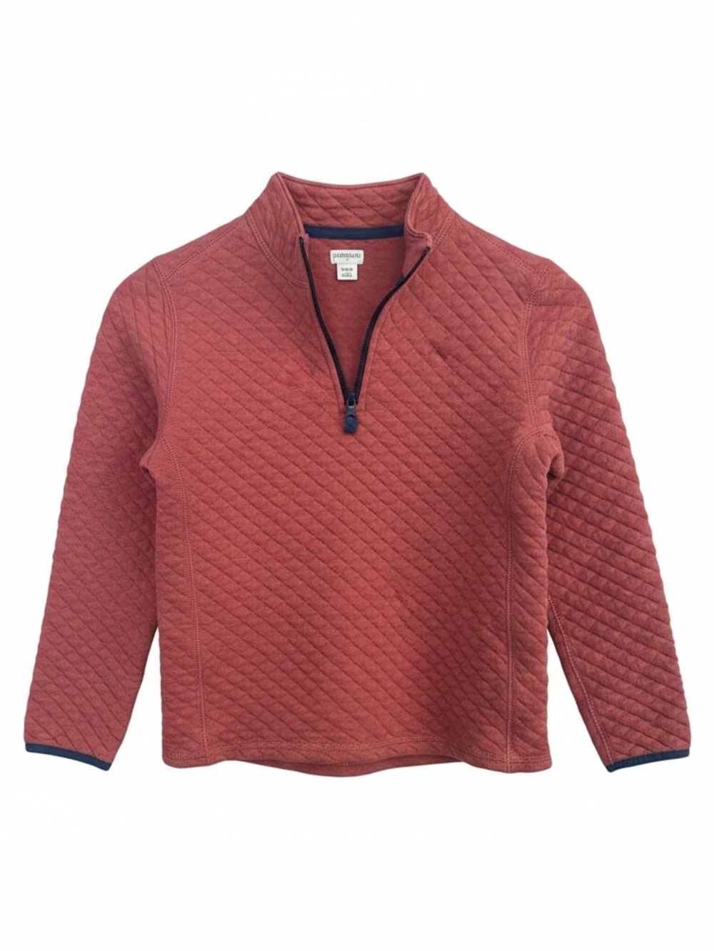 Crewcuts Coral-Red Hooded Zip Jacket with Navy Trim